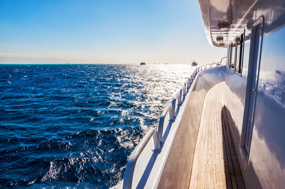 Yacht,In,The,Red,Sea,At,Sunset.,Beautiful,Summer,Seascape.