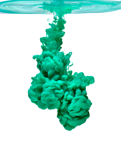 Green,Color,Paint,Pouring,In,Water