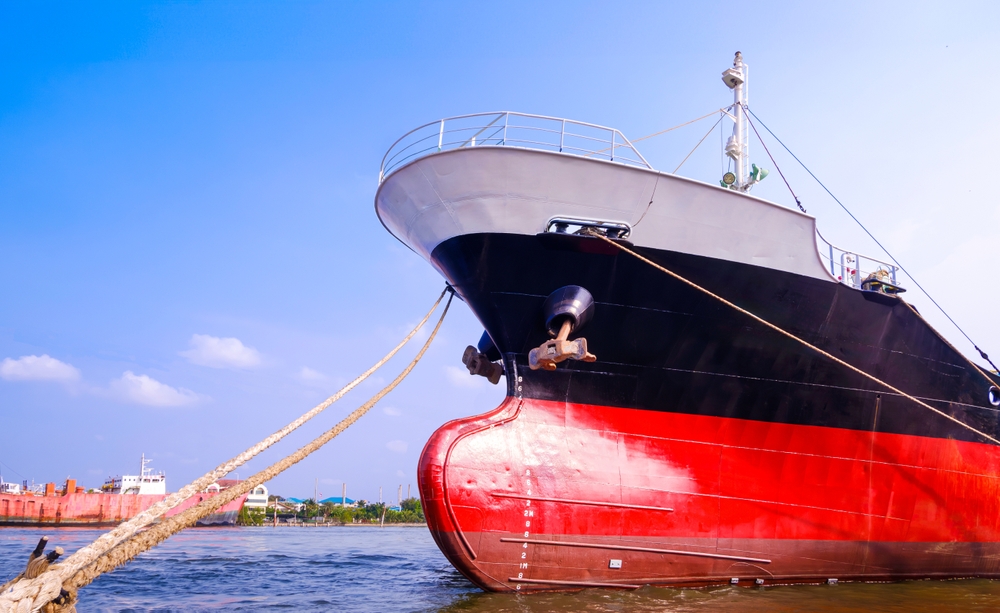 Oil,Tanker,Ship,Moored,At,Shipyard,During,Improvement,And,Renovation