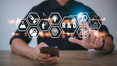 Businessman,Touched,R,And,D,Sign.,R,D,Icon,Network