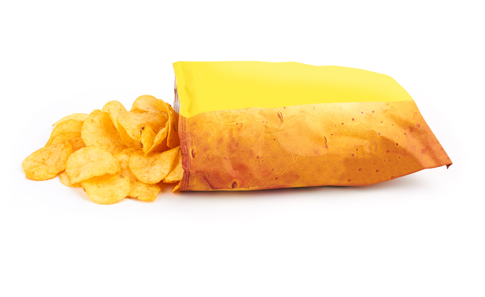 Potato,Chips,Bag,Isolated,On,White,Background