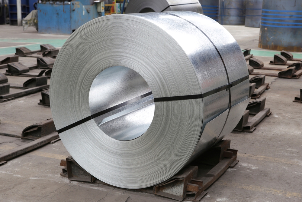 Roll,Of,Steel,Sheet,In,A,Plant.,Coils,Of,Steel