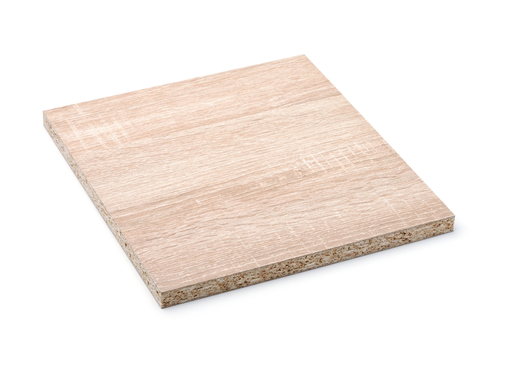 Single,Piece,Of,Laminated,Chipboard,On,White