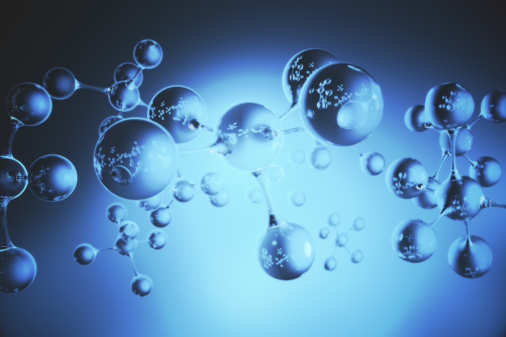 Abstract,Blue,Connected,Glass,Bubbles,Molecule,Background.,Abstraction,,Creativity,Concept.
